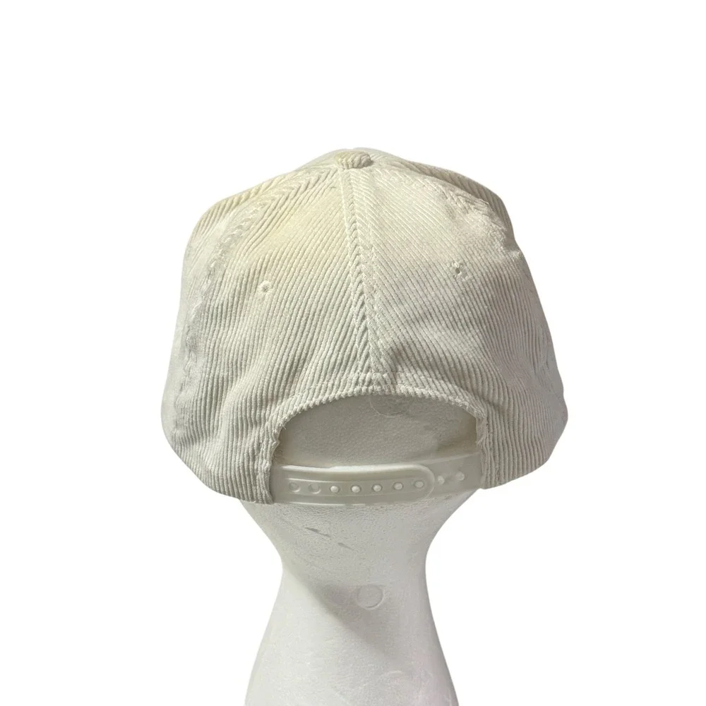 VTG The Sportsman Kansas City Corduroy Rope Trucker Hat Cream White Snapback Cap
